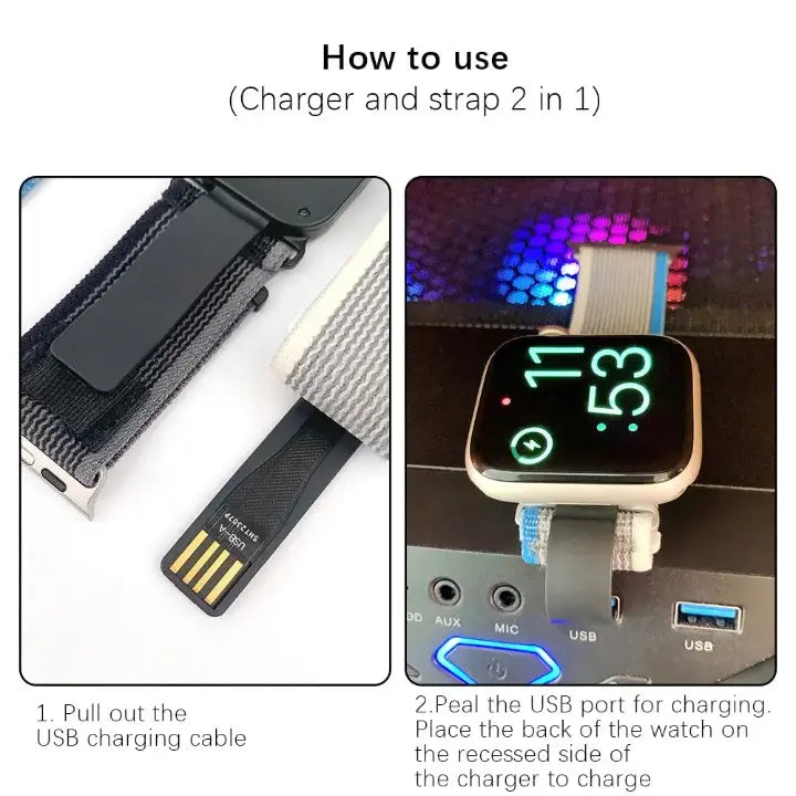 USB Charging Pinnacle Loop Band For Apple Watch Pinnacle Luxuries