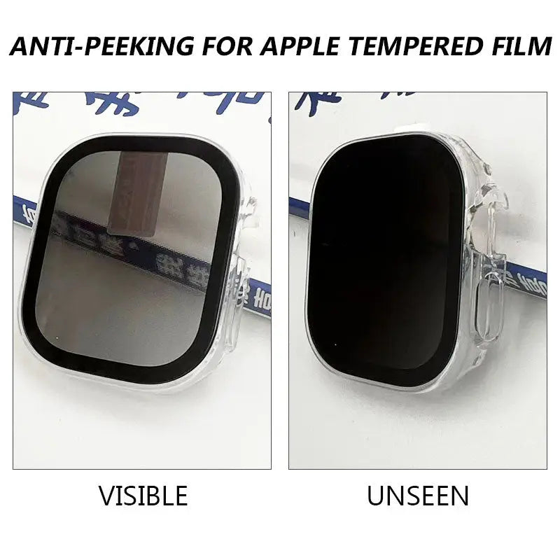 StealthGuard Custom Anti-Spy Privacy Tempered Glass Screen Protector Case for Apple Watch Pinnacle Luxuries