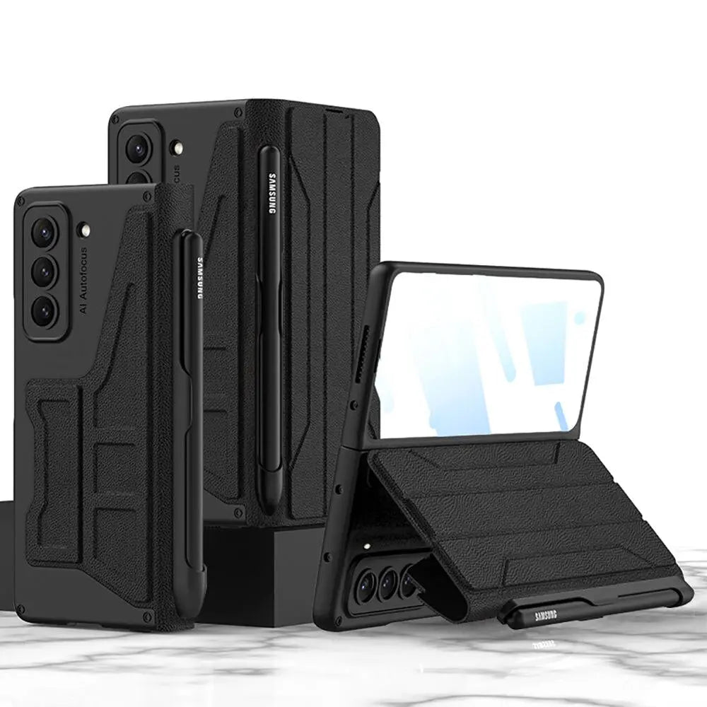 Pinnacle Premium Leather Kickstand Case For Samsung Galaxy Z Fold 5 Pinnacle Luxuries