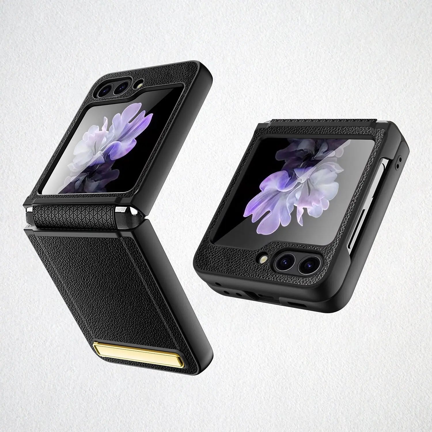 LuxuryGlide Sleek Leather Phone Case for Samsung Galaxy Z Flip 5 Pinnacle Luxuries
