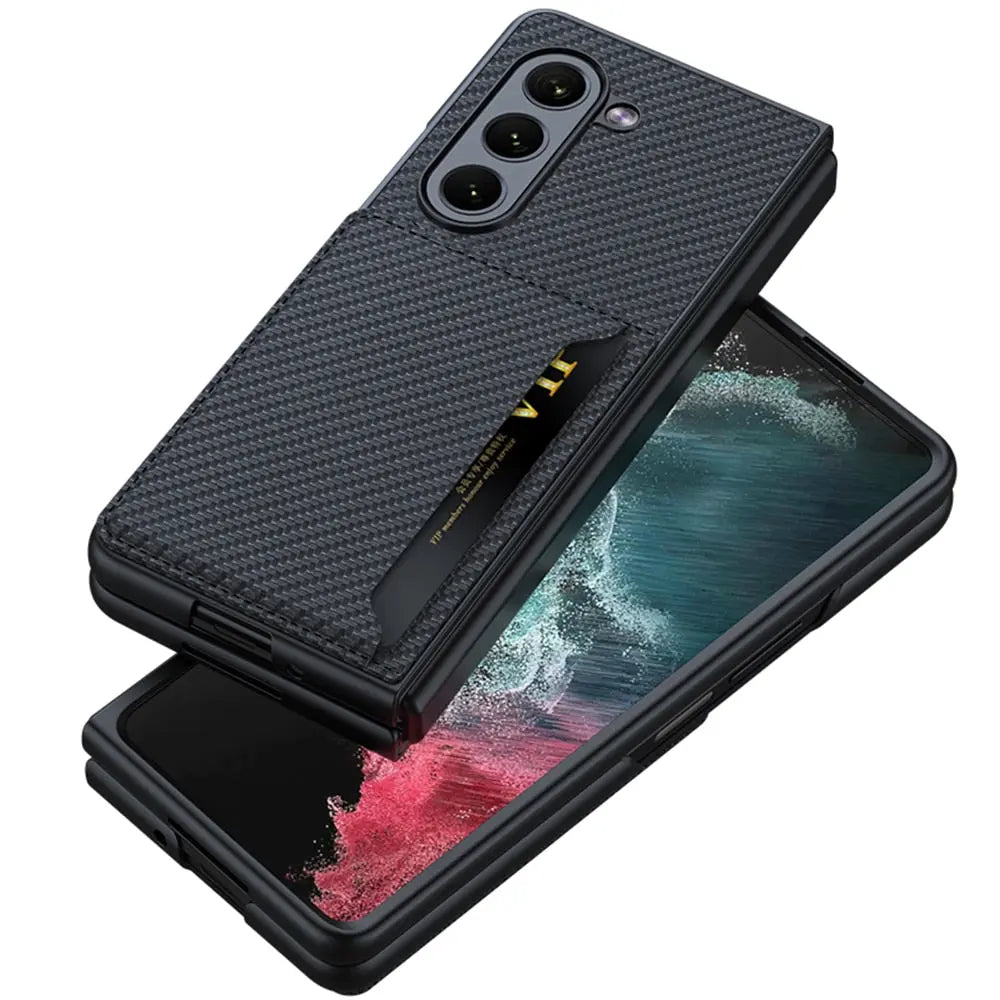 Luxury Leather Card Slot Capa for Samsung Galaxy Z Fold 5 5G Case Card Pocket Bracket Stand Funda for Samsung Z Fold 5 Cover Pinnacle Luxuries