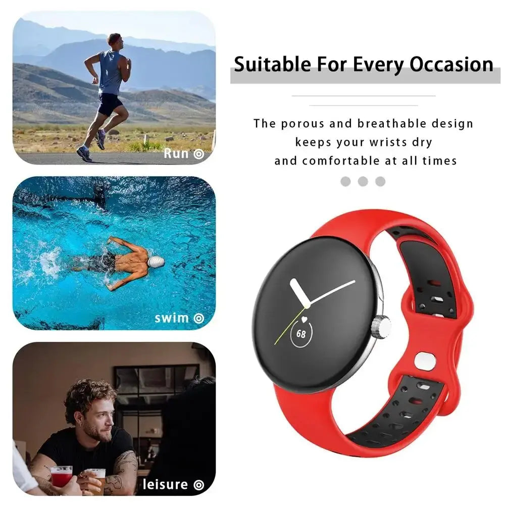 Silicone Band For Google Pixel Watch Strap Sport Breathable correa Bracelet Smartwatch Wrist Belt Pixel Watch 2 straps Pinnacle Luxuries