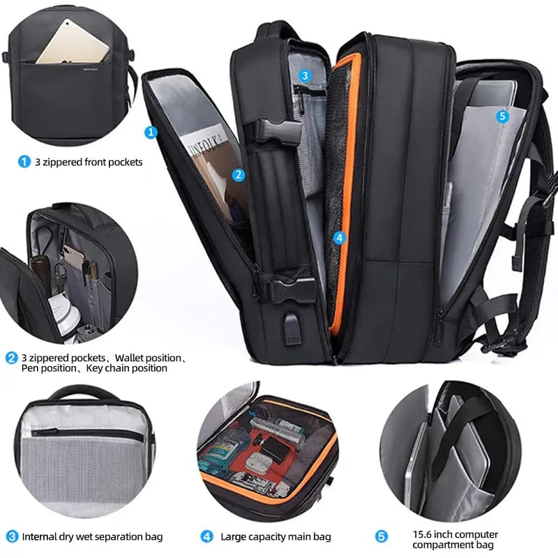 Pinnacle HK TechGear Collection Travel Laptop Backpack Bag Pinnacle Luxuries