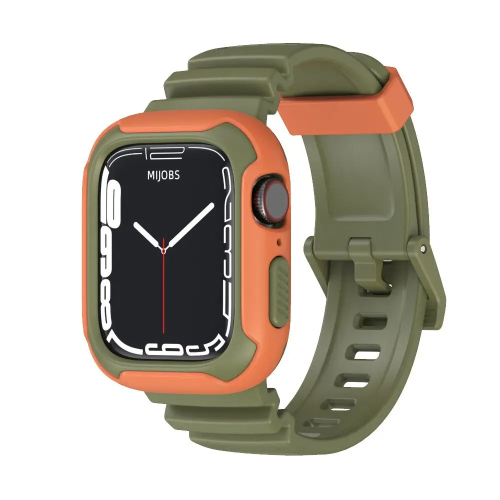 Rubber Mod Kit for Apple Watch Series 8 7 6 5 4 3 SE 40mm 41mm 44mm 45mm Screen Protector Silicone Strap for IWatch Accessories Pinnacle Luxuries