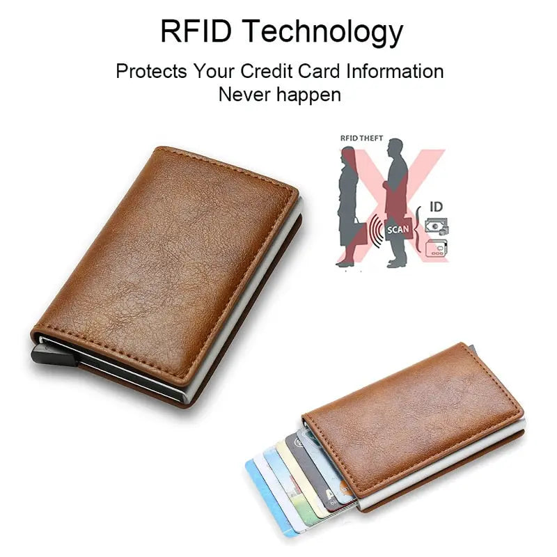 Custom Card Holder Rfid Black Carbon Fiber Leather Simple Wallet Men's Gift Personalized Pinnacle Luxuries