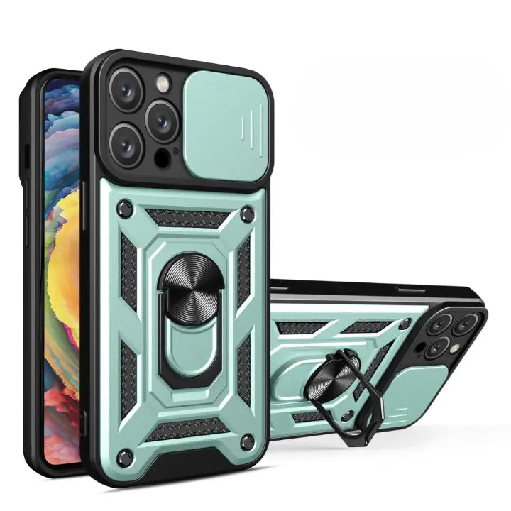 Case For iPhone 15 Pro Max 14 Pro 13 12 11 Pro Max XR XS Max 7 8 SE Slide Camera Magnetic Kickstand Armor Shockproof Phone Cover Pinnacle Luxuries