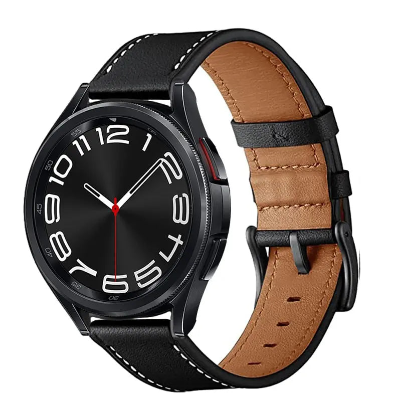 Leather+Stainless Steel Strap For Samsung Galaxy Watch 4 6 Classic 47mm 43mm 42 46mm Bracelet Galaxy Watch 6 5 4 40 44MM 5Pro 45 Pinnacle Luxuries