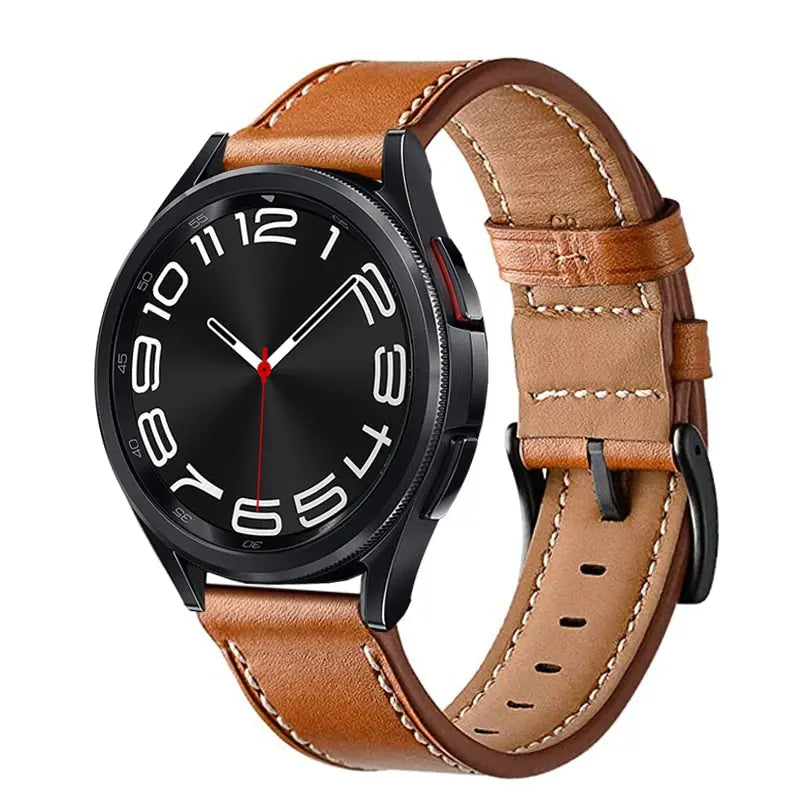 Leather+Stainless Steel Strap For Samsung Galaxy Watch 4 6 Classic 47mm 43mm 42 46mm Bracelet Galaxy Watch 6 5 4 40 44MM 5Pro 45 Pinnacle Luxuries