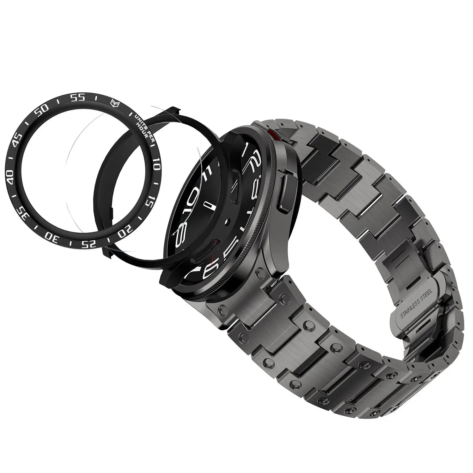 Titanium Elegance Band & Armor Case for Samsung Galaxy Watch