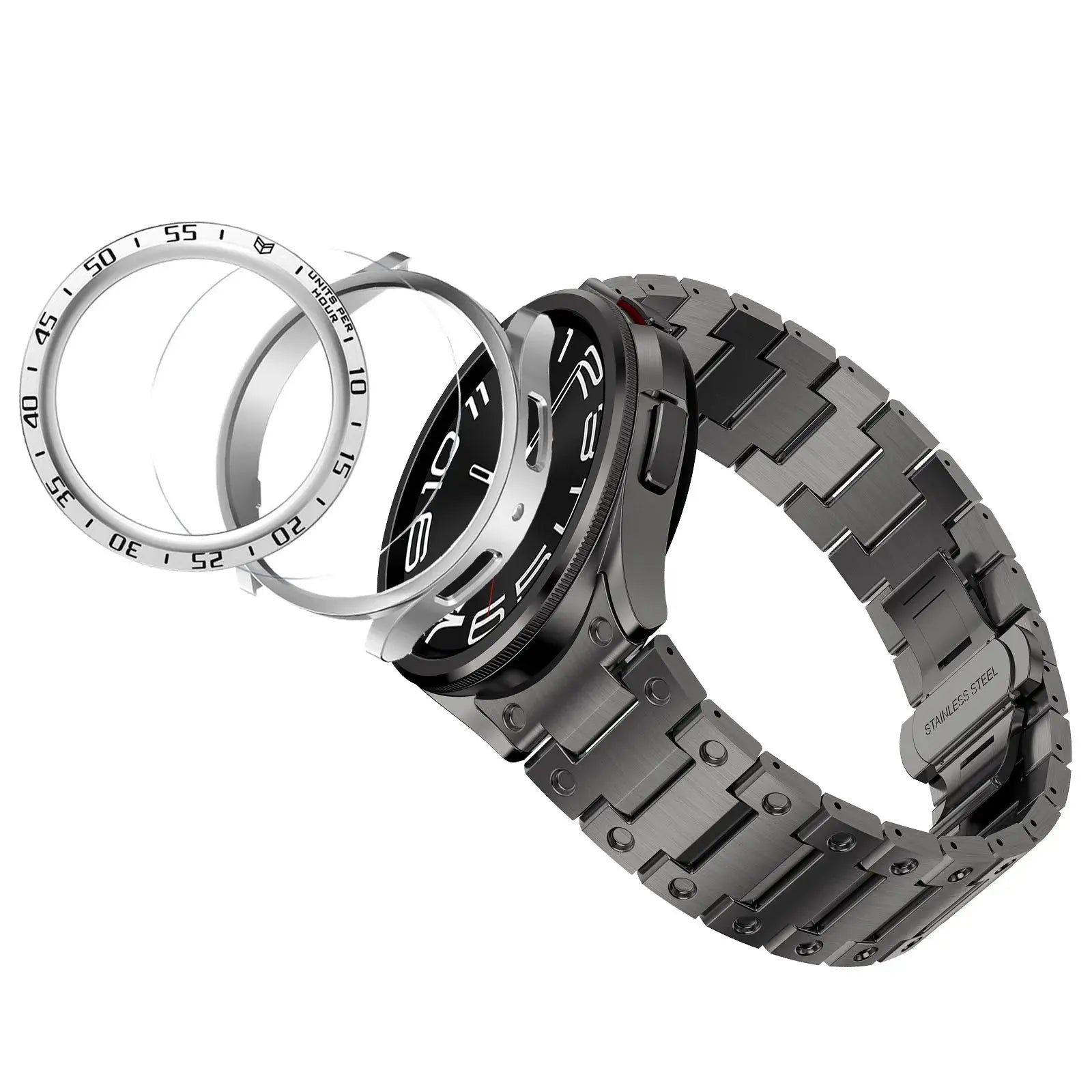 Titanium Elegance Band & Armor Case for Samsung Galaxy Watch