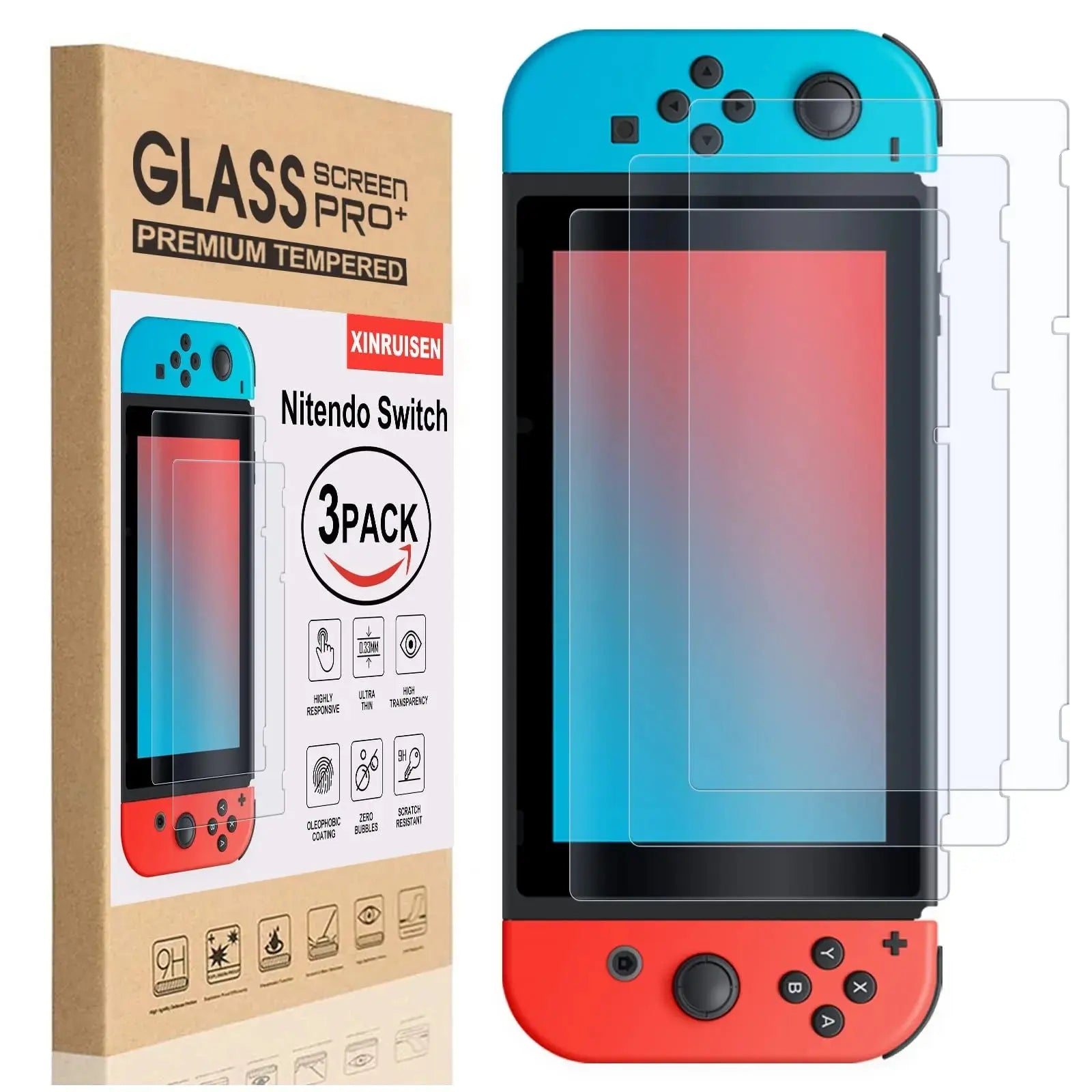Tempered Glass Screen Protector Compatible-Nintendo Switc/ Switch Lite/ Switch OLED Hard Protector Film for Switch Game Console Pinnacle Luxuries