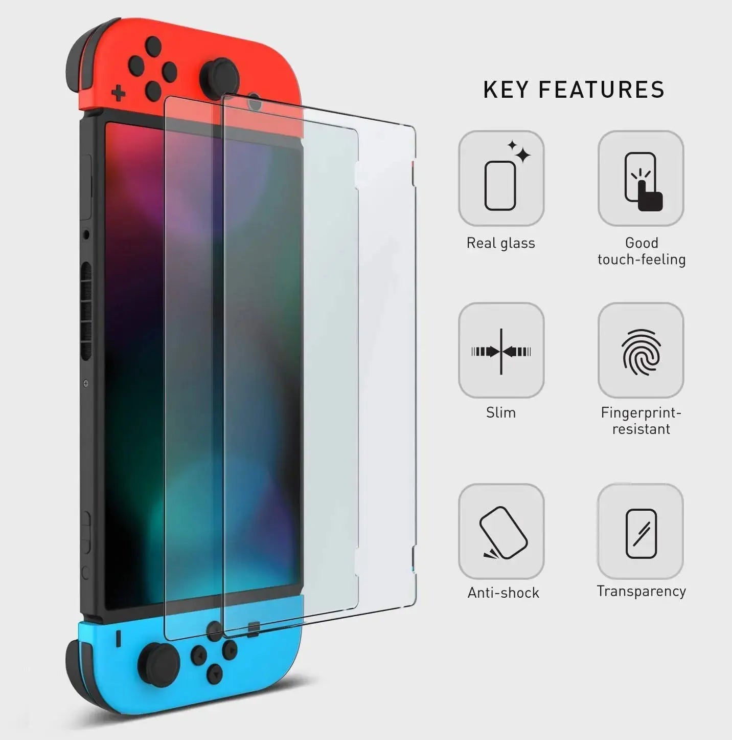 Tempered Glass Screen Protector Compatible-Nintendo Switc/ Switch Lite/ Switch OLED Hard Protector Film for Switch Game Console Pinnacle Luxuries