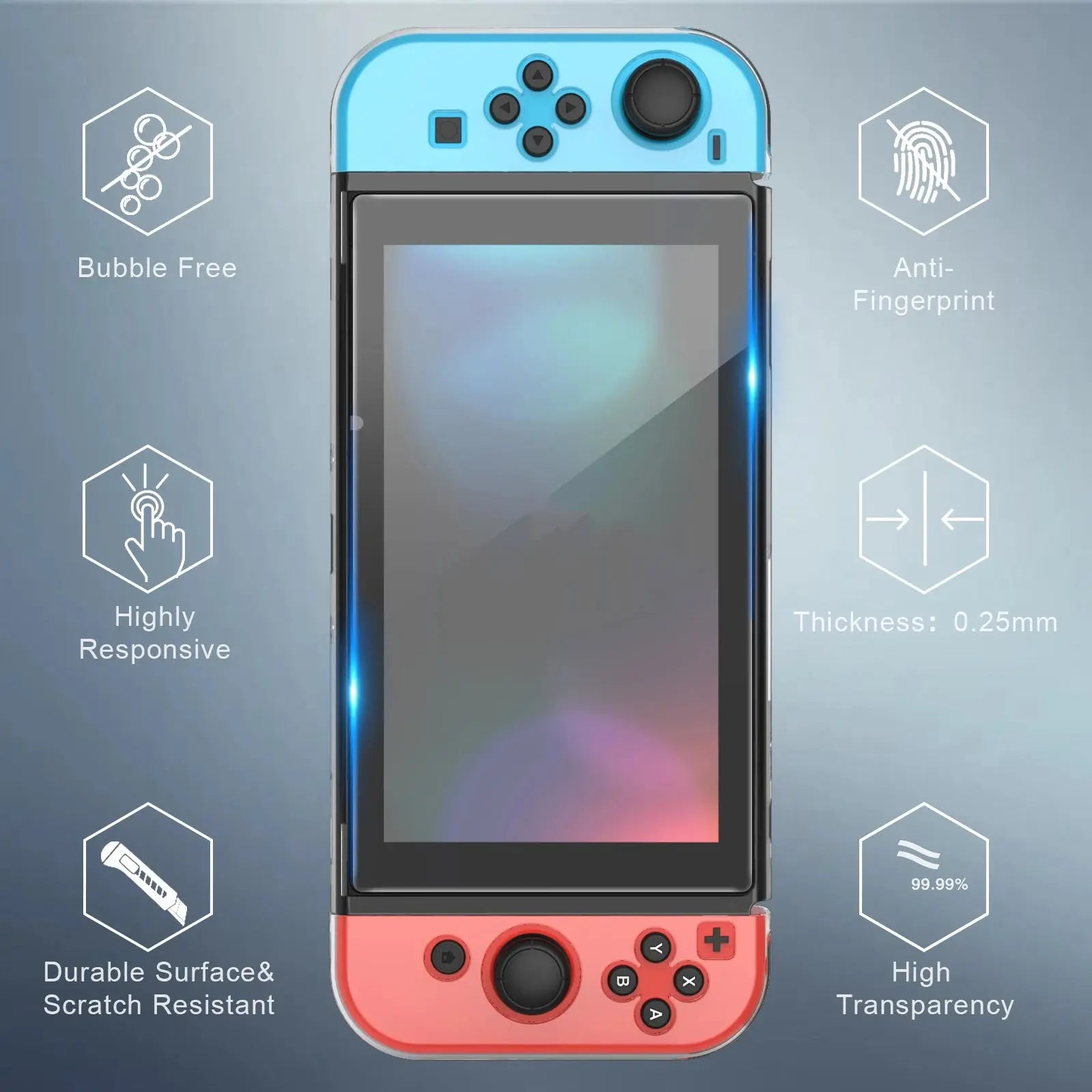 Tempered Glass Screen Protector Compatible-Nintendo Switc/ Switch Lite/ Switch OLED Hard Protector Film for Switch Game Console Pinnacle Luxuries