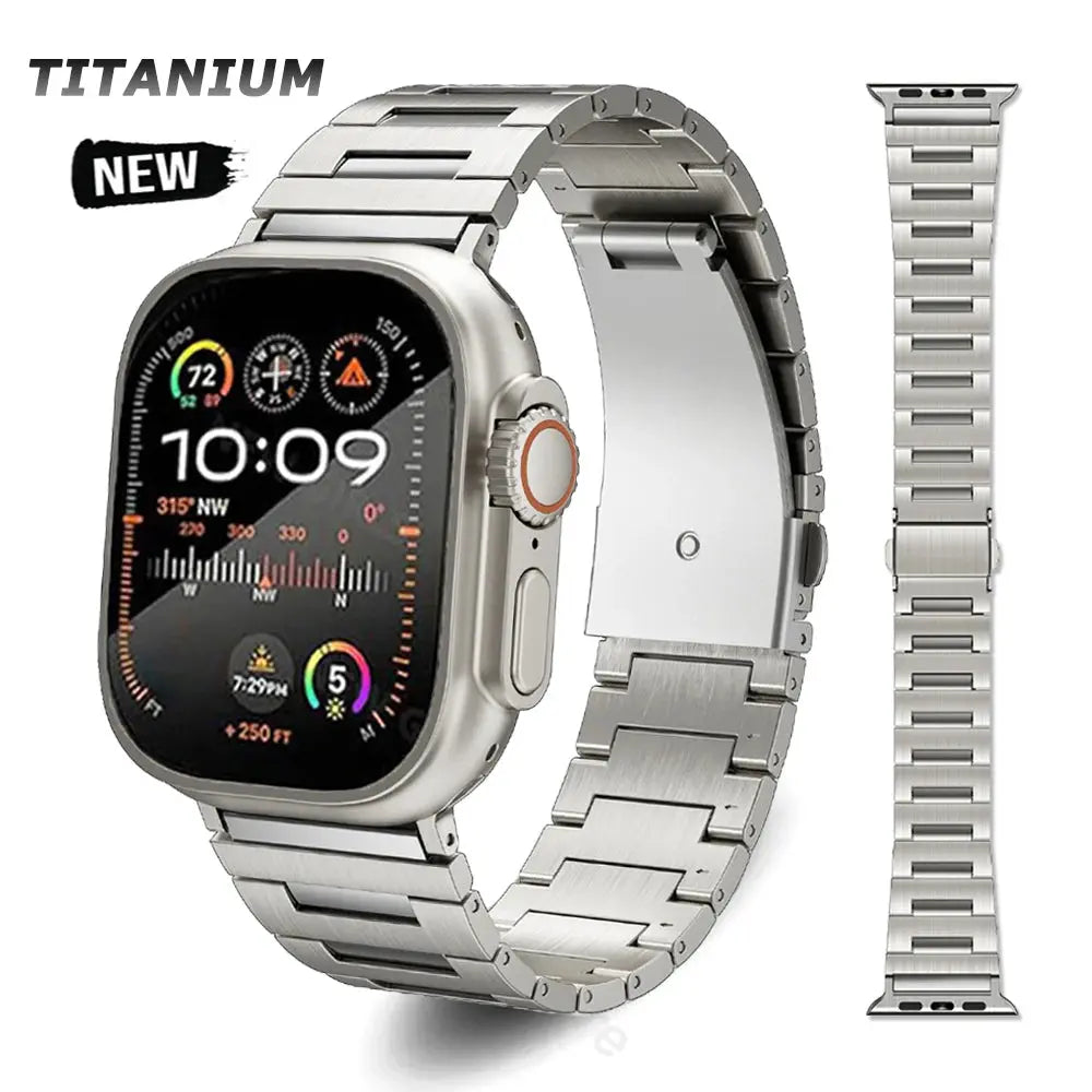 Ultra Titanium Bracelet For Apple Watch 49mm Series 9 45mm Luxury Metal Band For iWatch 8 7 6 5 se 44 42mm 41mm Business Strap Pinnacle Luxuries