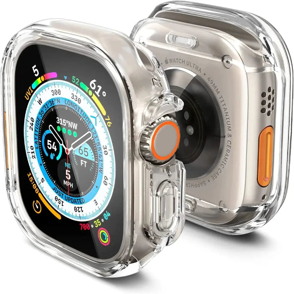 Watch Case for Apple Watch Ultra 49MM Series 8 7 SE 6 5 4 3 2 41MM 40MM 45MM 44MM Transparent Cover Apple Watch Screen Protector Pinnacle Luxuries