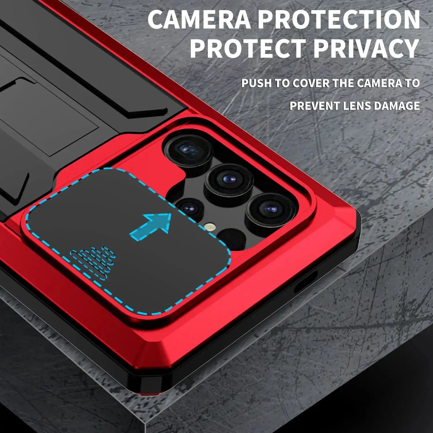 for Samsung Galaxy S24 Ultra 5G Case, Military Grade Full-Body Rugged with Built-in Kickstand Slide Camera Protective Cover Case Pinnacle Luxuries