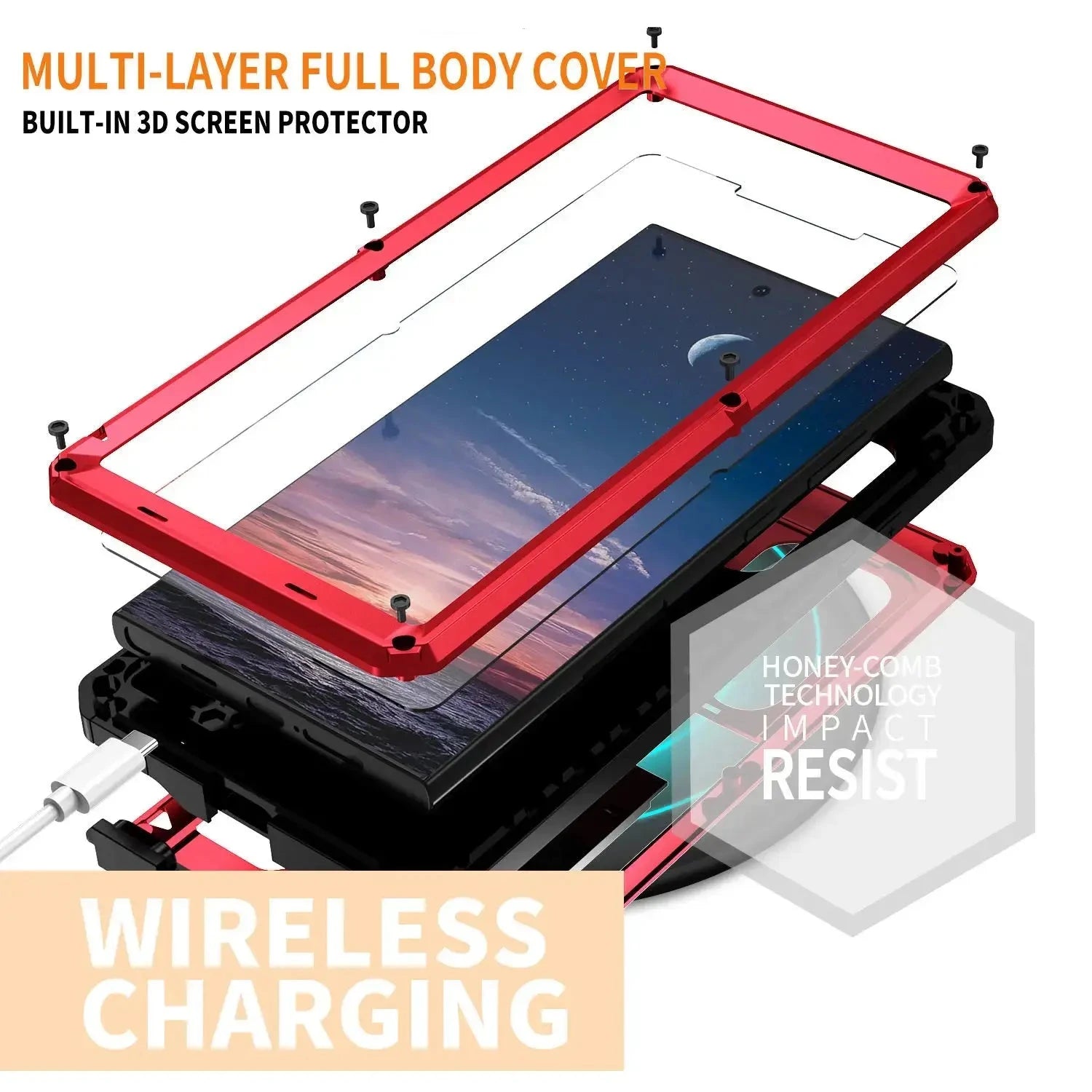 for Samsung Galaxy S24 Ultra 5G Case, Military Grade Full-Body Rugged with Built-in Kickstand Slide Camera Protective Cover Case Pinnacle Luxuries