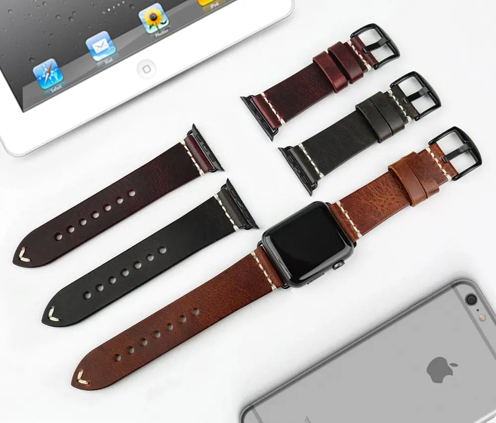 Genuine Premium Leather Band For Apple Watch - Pinnacle Luxuries