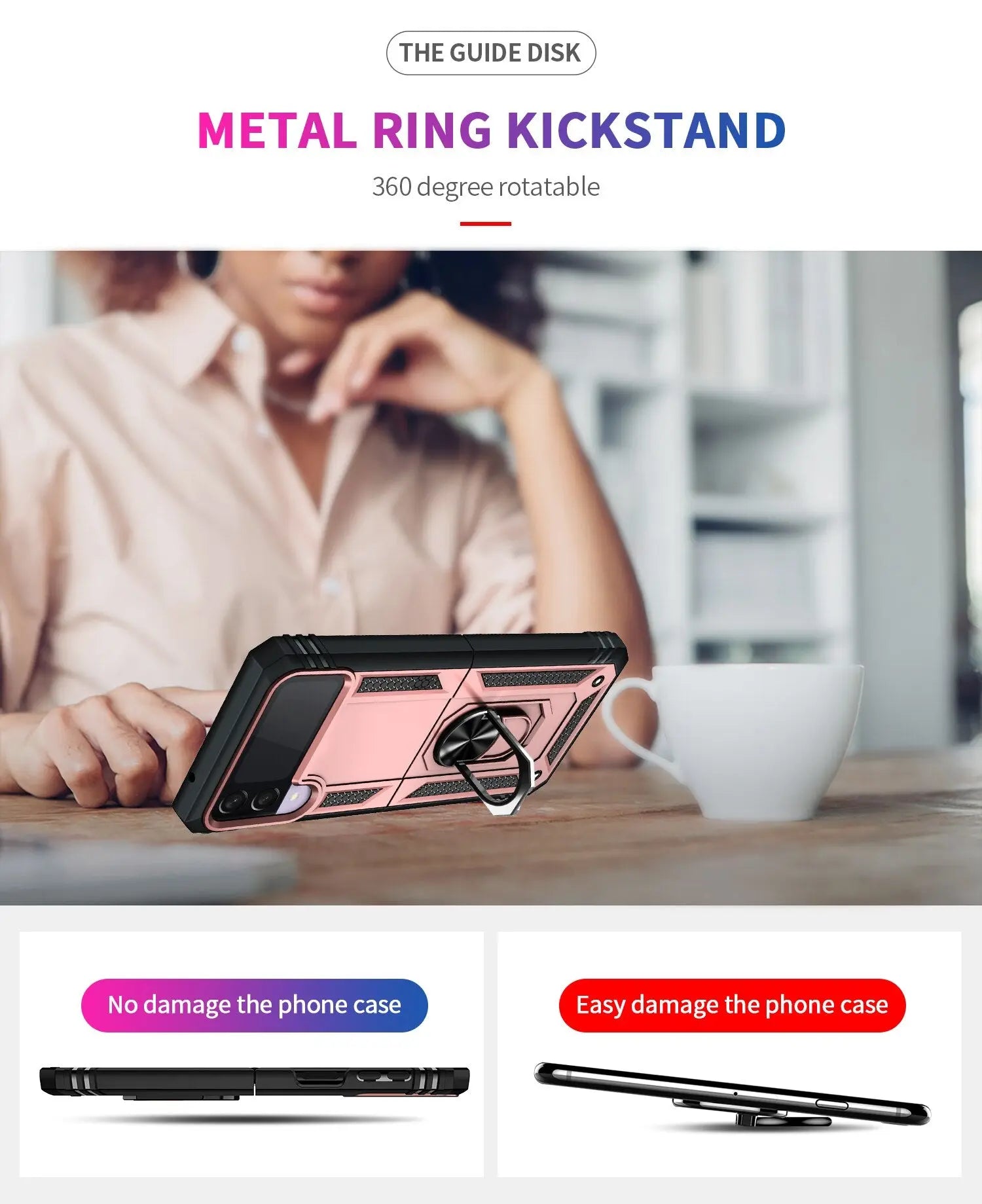 Pinnacle Ring Holder Case For Samsung Galaxy Z Flip 4 Flip 3 - Pinnacle Luxuries