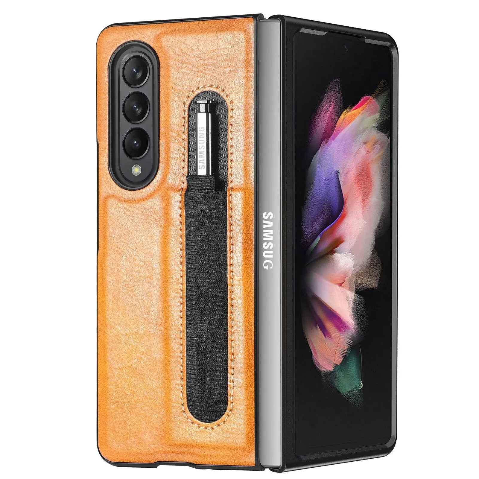 Classic Leather Business Executive Case For Samsung Galaxy Z Fold 4 - Pinnacle Luxuries