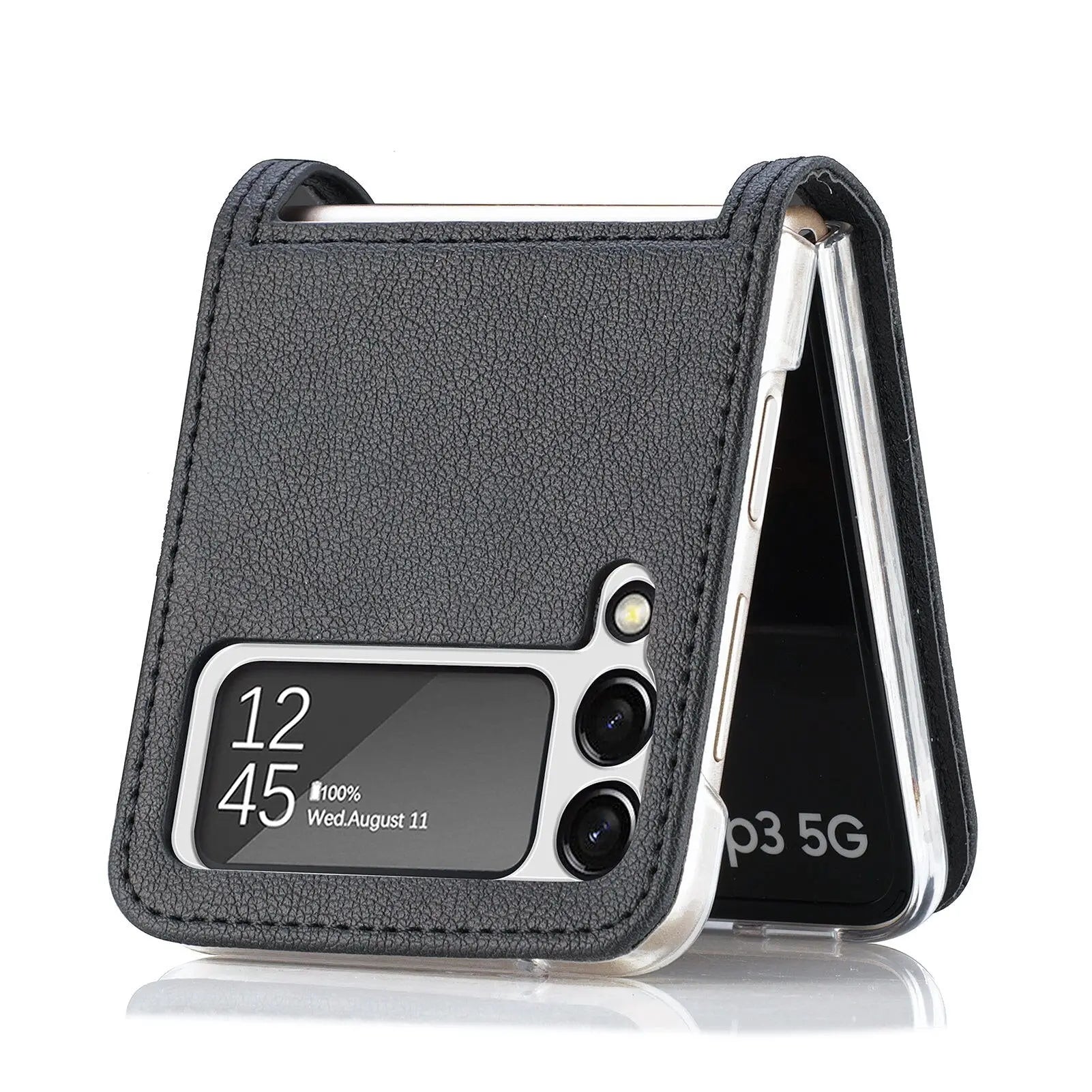 Premium Leather Card Holder Case For Samsung Galaxy Z Flip Phone - Pinnacle Luxuries