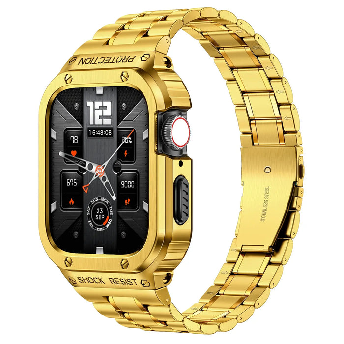 Pinnacle Stainless Steel Band And Case For Apple Watch