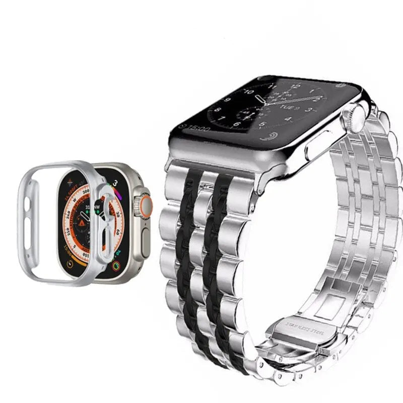 Pinnacle Military Grade Steel Band Bumper Case Combo For Apple Watch - Pinnacle Luxuries