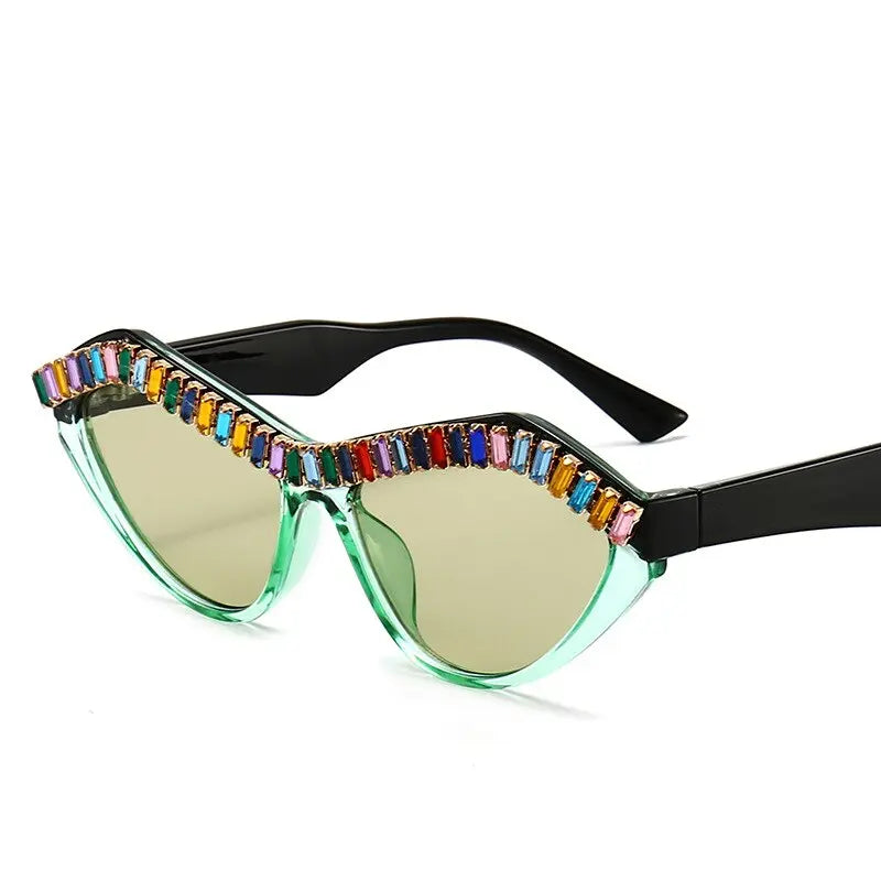Cat Eyes Diamond Rhinestone Sparkling Women's Sunglasses - Pinnacle Luxuries