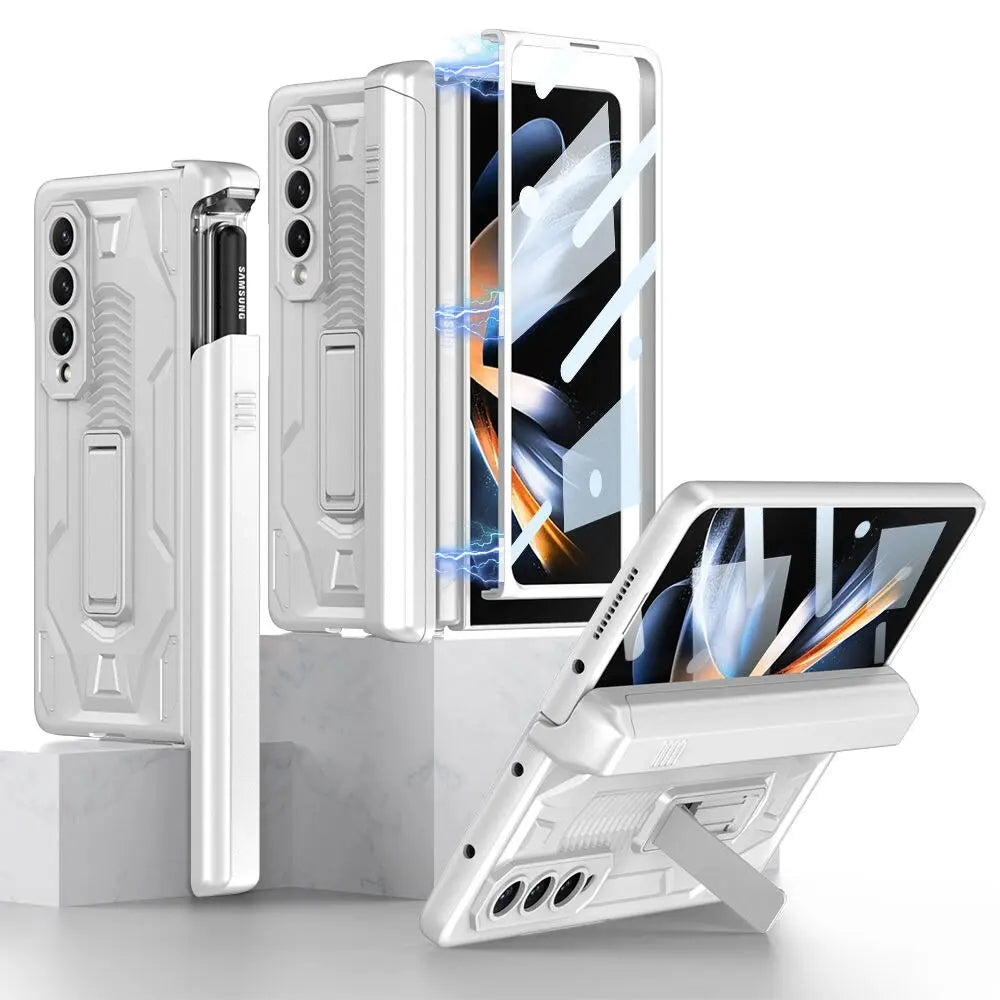 Pinnacle Magnetic Folding Armor Slide Pen Case For Samsung Galaxy Z Fold 4 - Pinnacle Luxuries