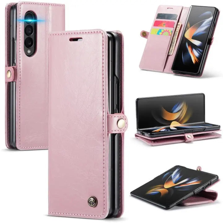 Premium Leather Wallet Case For Samsung Galaxy Z Fold 4 - Pinnacle Luxuries
