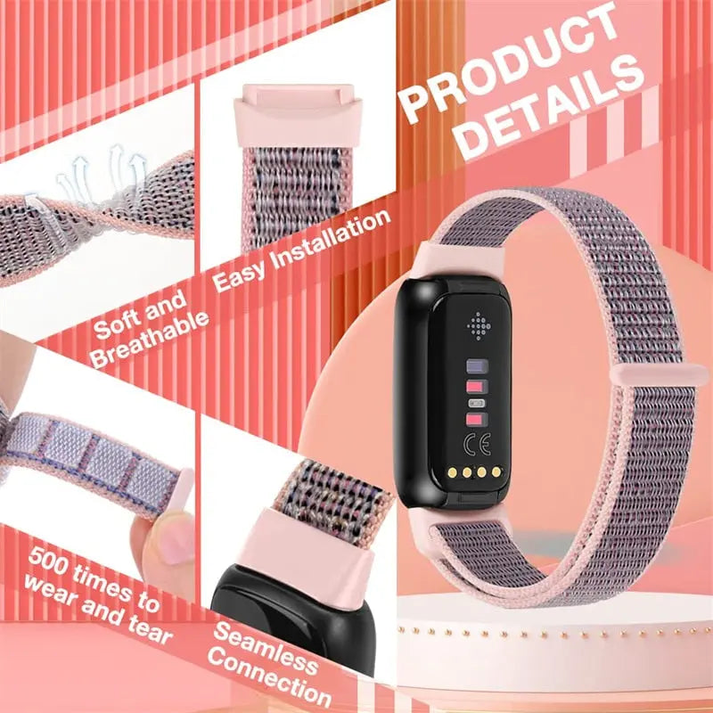 nylon loop Band For Fitbit luxe Strap Accessories Sport Fabric replacement smartwatch watchband Correa Bracelet Fitbit luxe Band - Pinnacle Luxuries