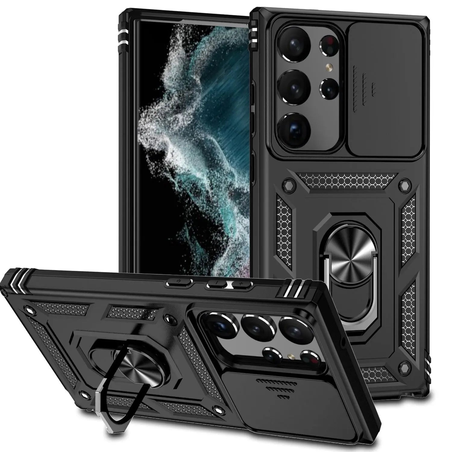 for Samsung Galaxy S23 Ultra 5G Case Slide Camera Lens Military Grade Bumpers Armor Cover for Samsung Galaxy S23+ S23 5G - Pinnacle Luxuries