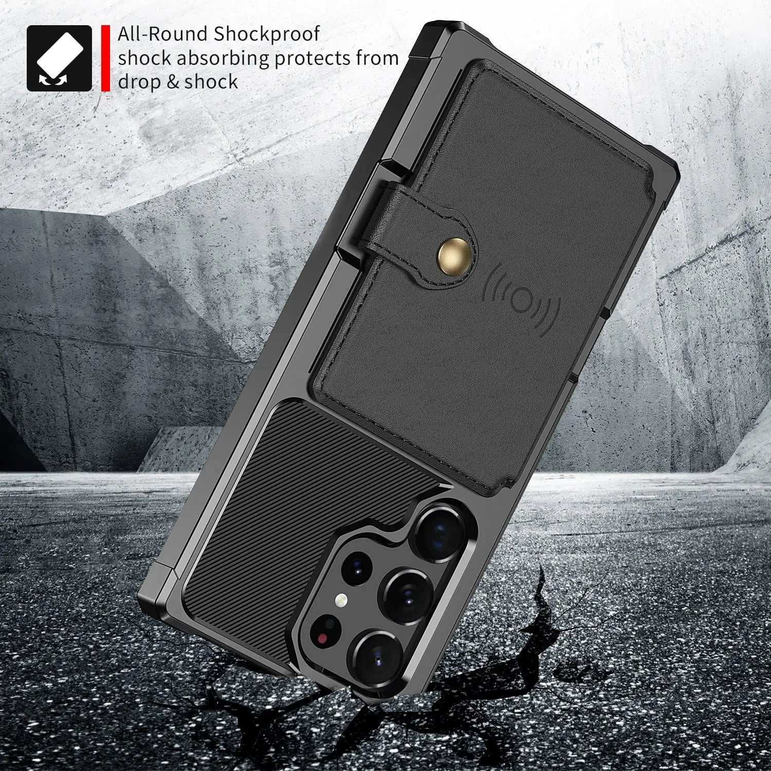 for Samsung Galaxy S23 Ultra Plus Credit Card Case PU Leather Flip Wallet Cover with Photo Holder Hard Back Cover for S22 Ultra - Pinnacle Luxuries
