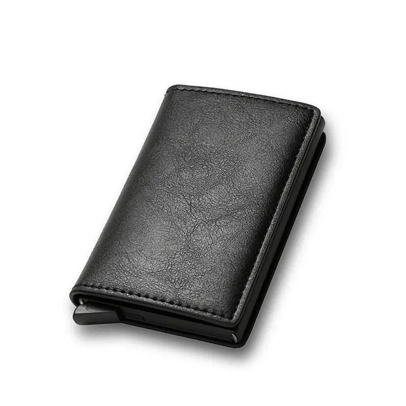 Custom Card Holder Rfid Black Carbon Fiber Leather Simple Wallet Men's Gift Personalized Pinnacle Luxuries