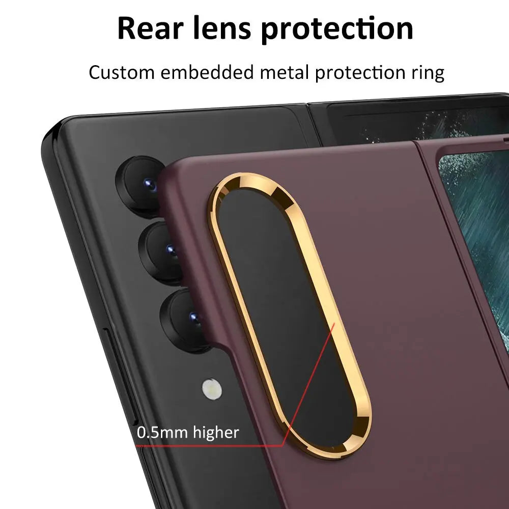 For Samsung Galaxy Z Fold 4 Ultra Thin Color Contact Lens Plated Metal Frame All-inclusive Protection Folding Cell Phone Cover - Pinnacle Luxuries