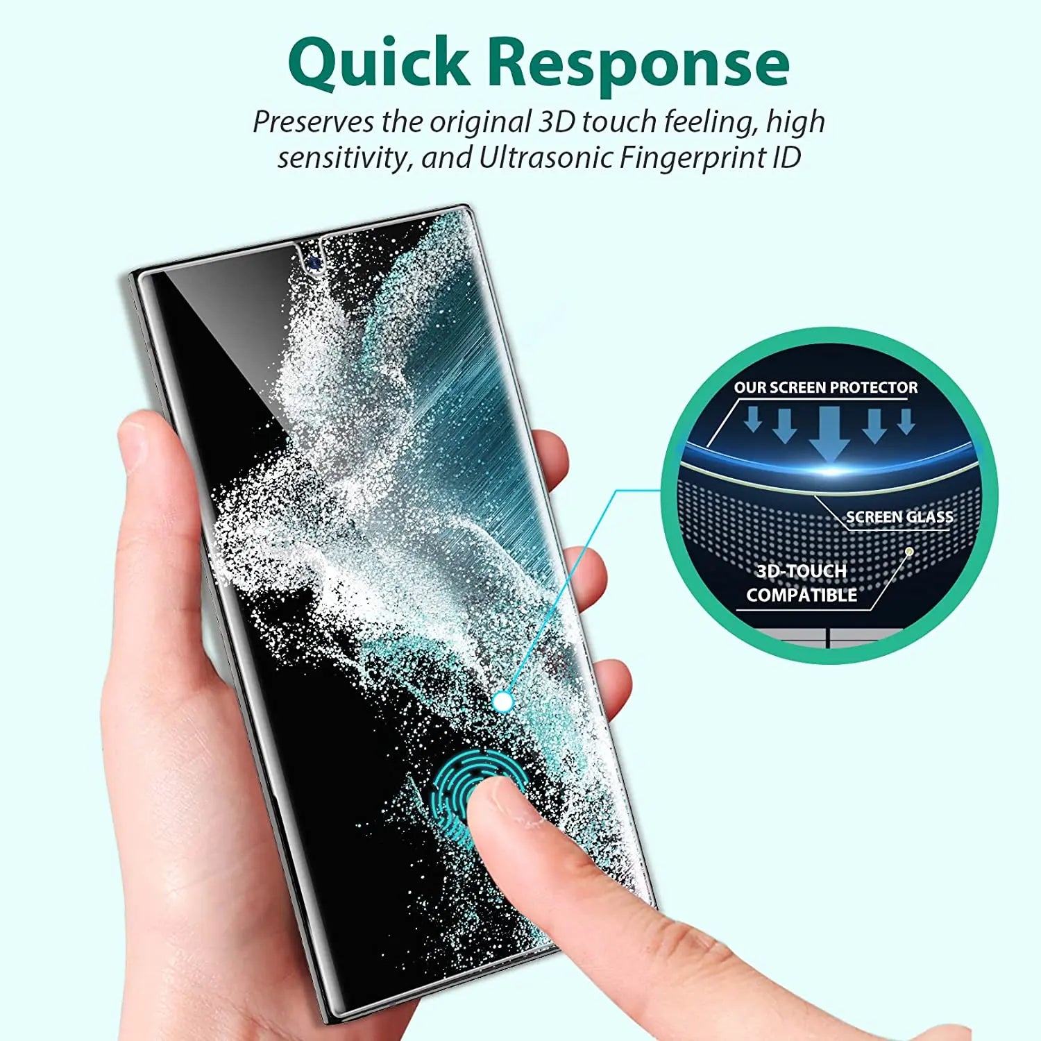 [3 Pack] Screen Protector for Samsung Galaxy S23 Ultra 5G, 3D Curved Full Coverage Soft TPU Film [Support Fingerprint Reader] - Pinnacle Luxuries