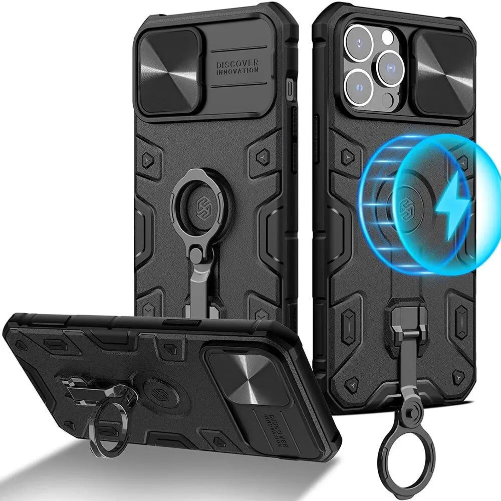 360 Military Grade Ring Kickstand Case For iPhone 14 - Pinnacle Luxuries