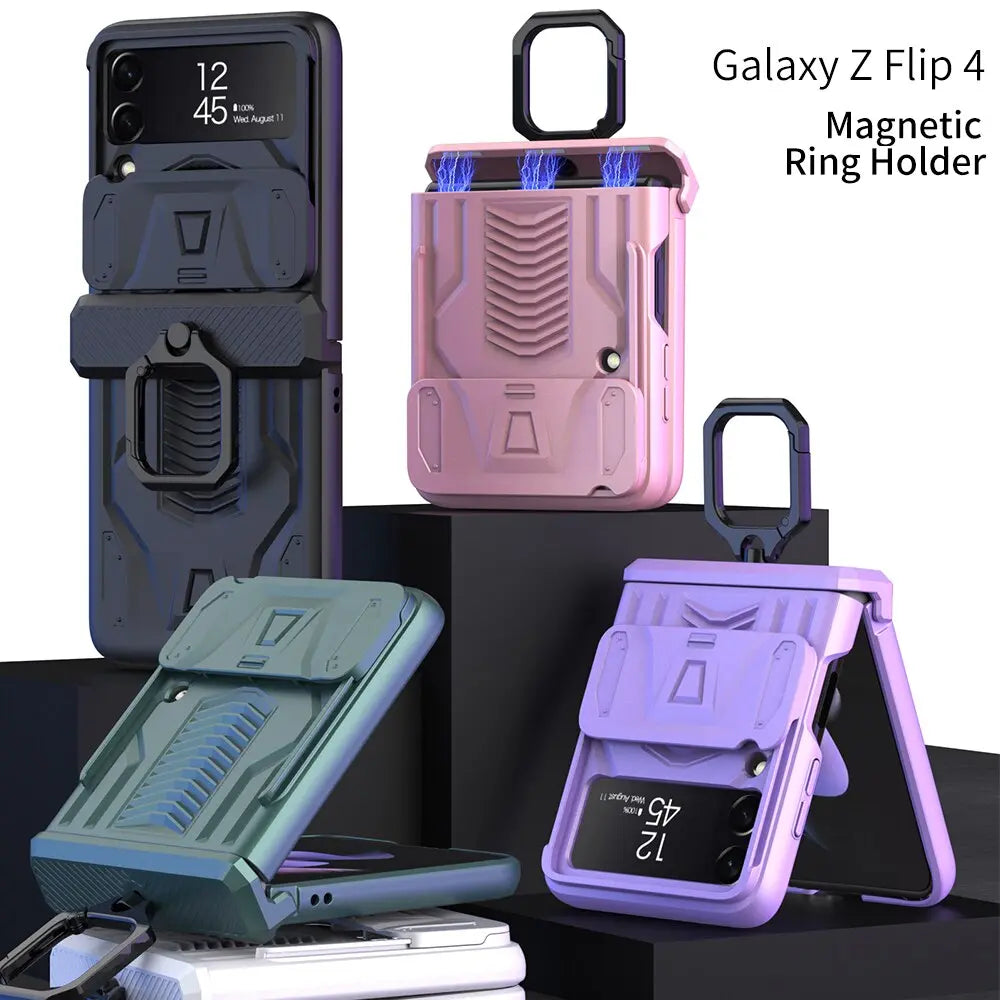 Pinnacle 360 Armor Magnetic Hinge Ring Case For Samsung Galaxy Z Flip 3& 4 - Pinnacle Luxuries