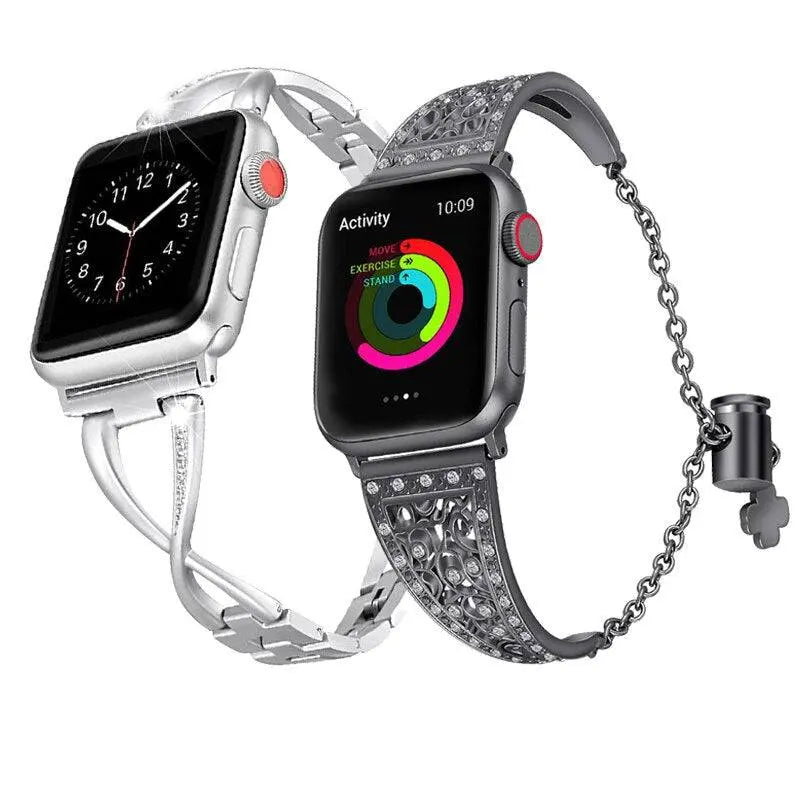 Womens Crystal Collection Pair Of Bands For Apple Watch - Pinnacle Luxuries