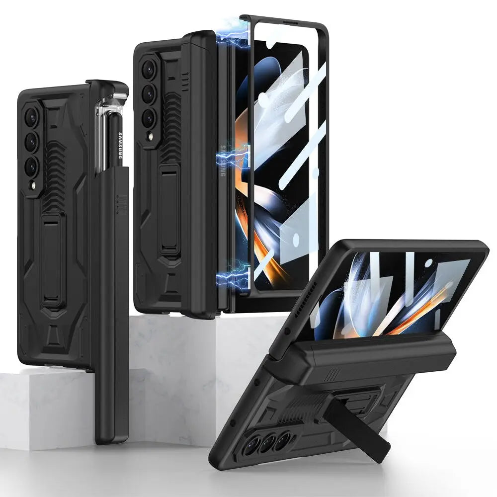 Pinnacle Magnetic Folding Armor Slide Pen Case For Samsung Galaxy Z Fold 4 - Pinnacle Luxuries