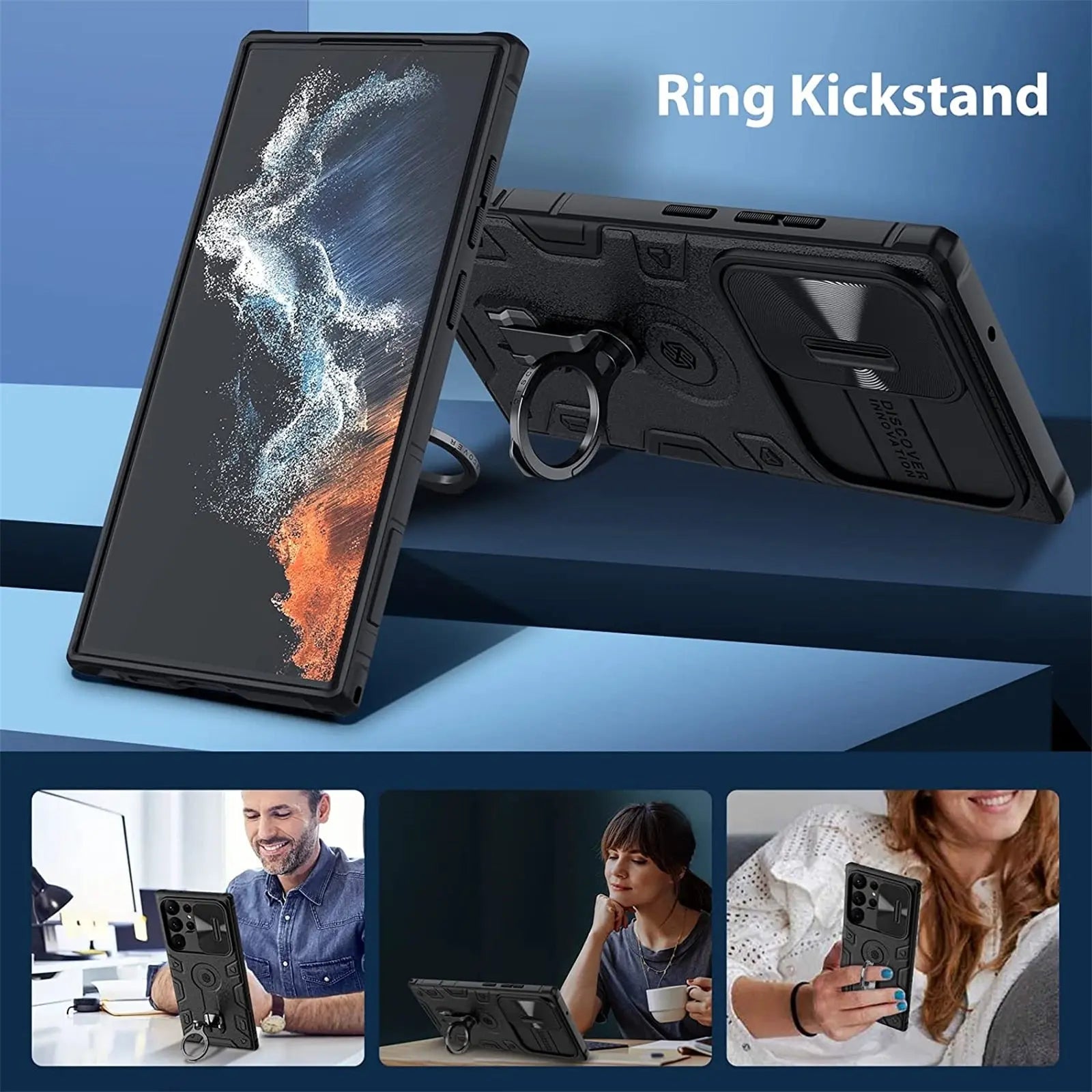 Pinnacle Premium Kickstand Camera Shield Case For Samsung Galaxy S23 - Pinnacle Luxuries