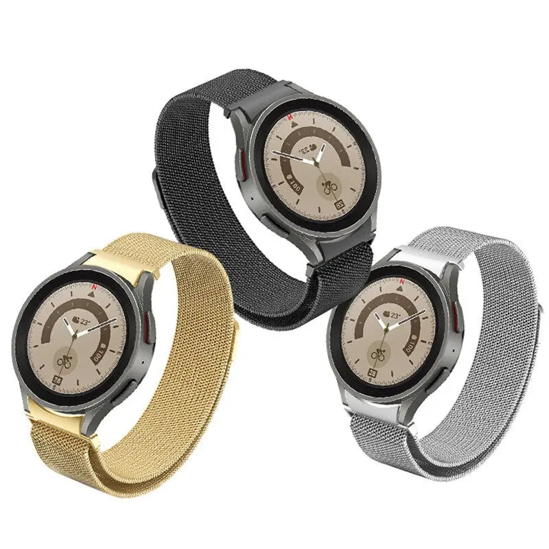 Stainless Steel Mesh Magnetic Loop Band For Samsung Galaxy Watch 4 5 - Pinnacle Luxuries