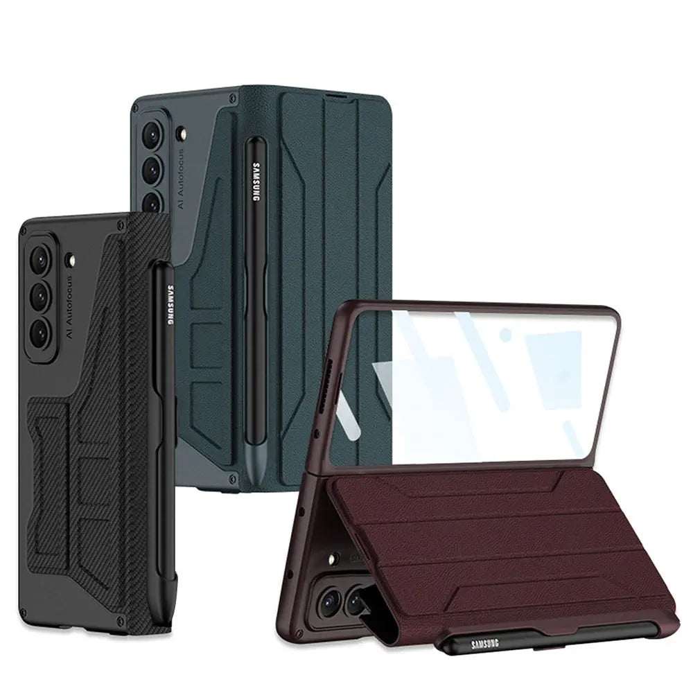 Pinnacle Premium Leather Kickstand Case For Samsung Galaxy Z Fold 5 Pinnacle Luxuries