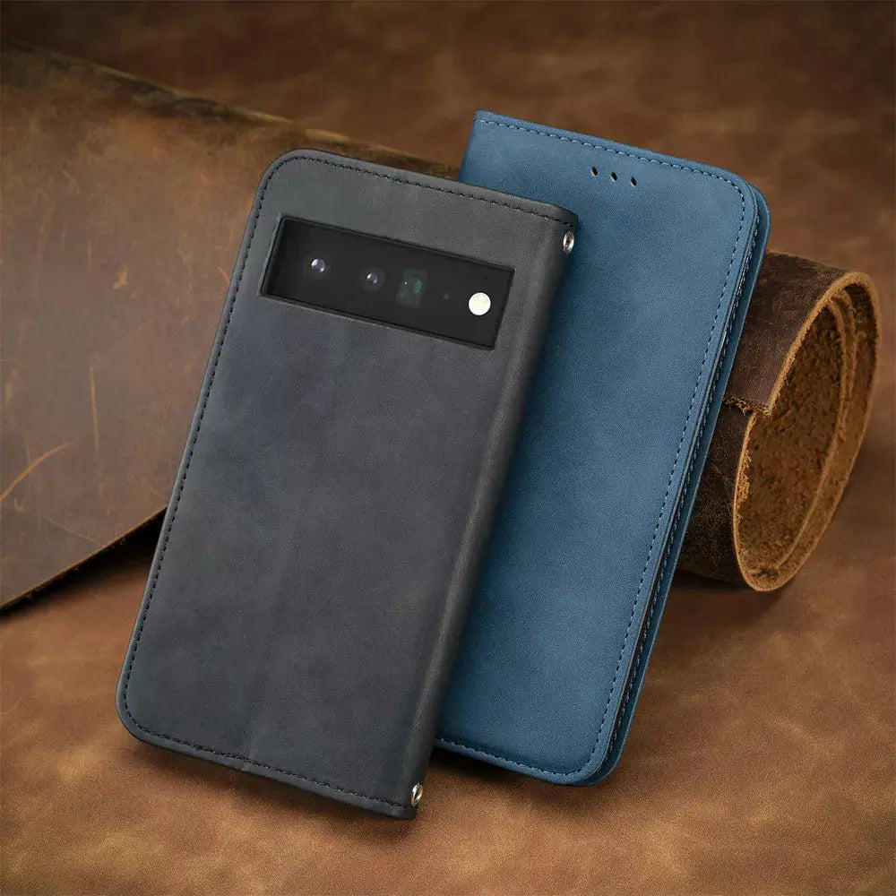 Luxurious Leather Wallet Case For Google Pixel 6 6 Pro 6A - Pinnacle Luxuries