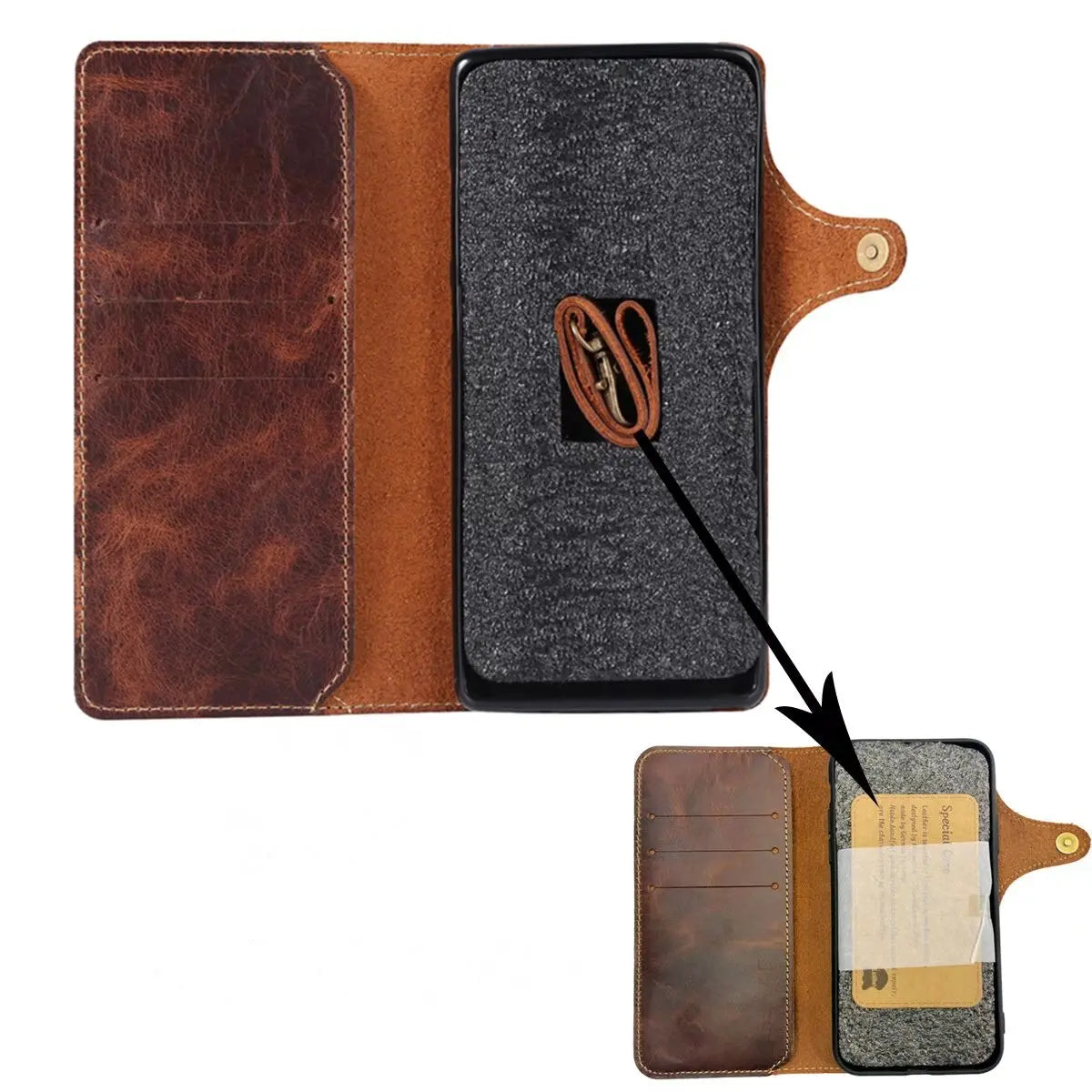 For Samsung Galaxy S23 S22 Ultra S21 S20 S10 Plus S9 Note 8 9 10 20 100% Real Cowhide Leather Case Vintage Card Bag Wallet Cover - Pinnacle Luxuries