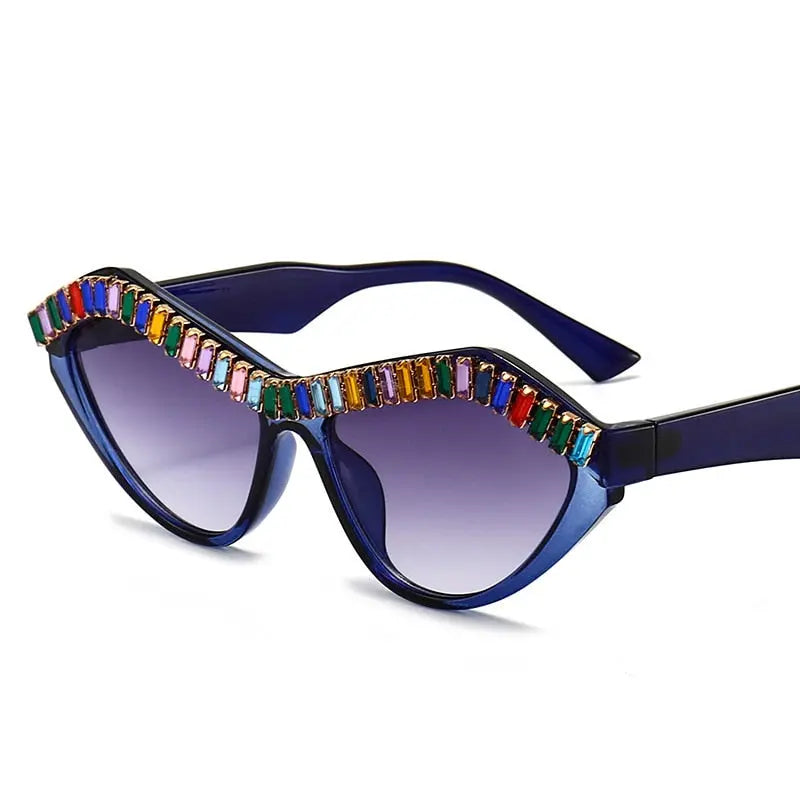 Cat Eyes Diamond Rhinestone Sparkling Women's Sunglasses - Pinnacle Luxuries
