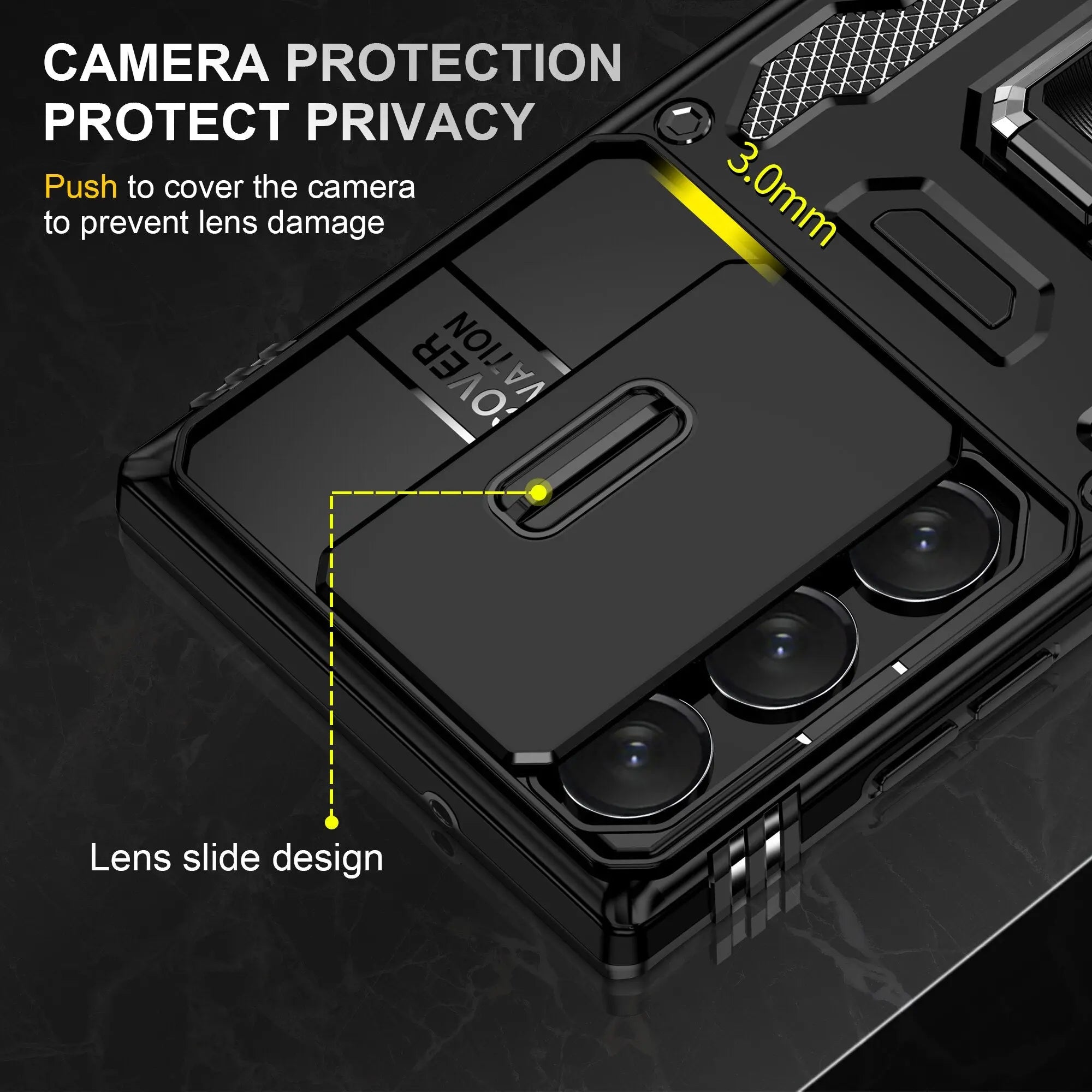 for Samsung Galaxy S23 Ultra S23+ Case with Magnetic Ring Kickstand and Camera Cover Military Grade Shockproof Protective Case - Pinnacle Luxuries