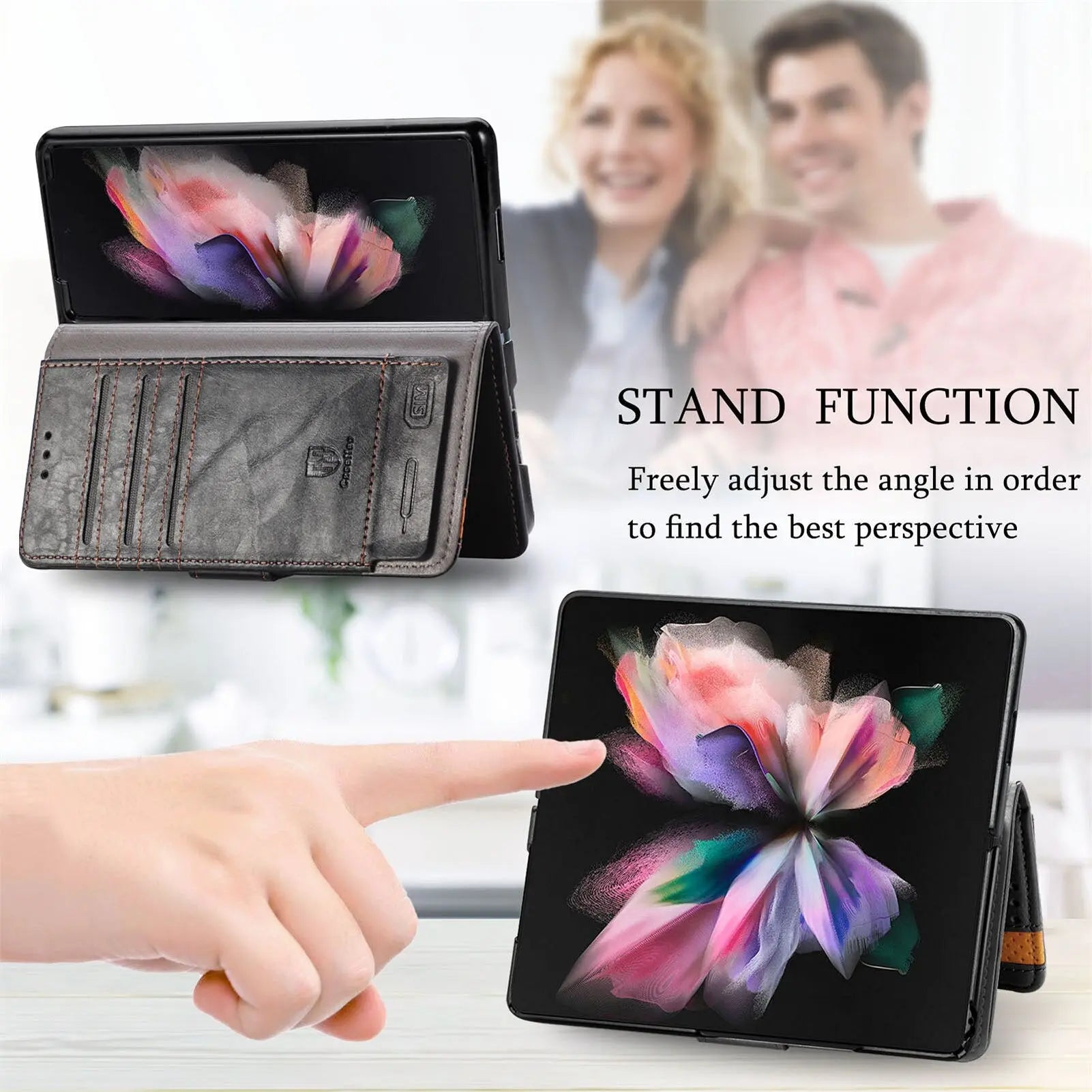 Premium Vintage Leather Wallet Case For Samsung Galaxy Z Fold 4 Fold 3 - Pinnacle Luxuries