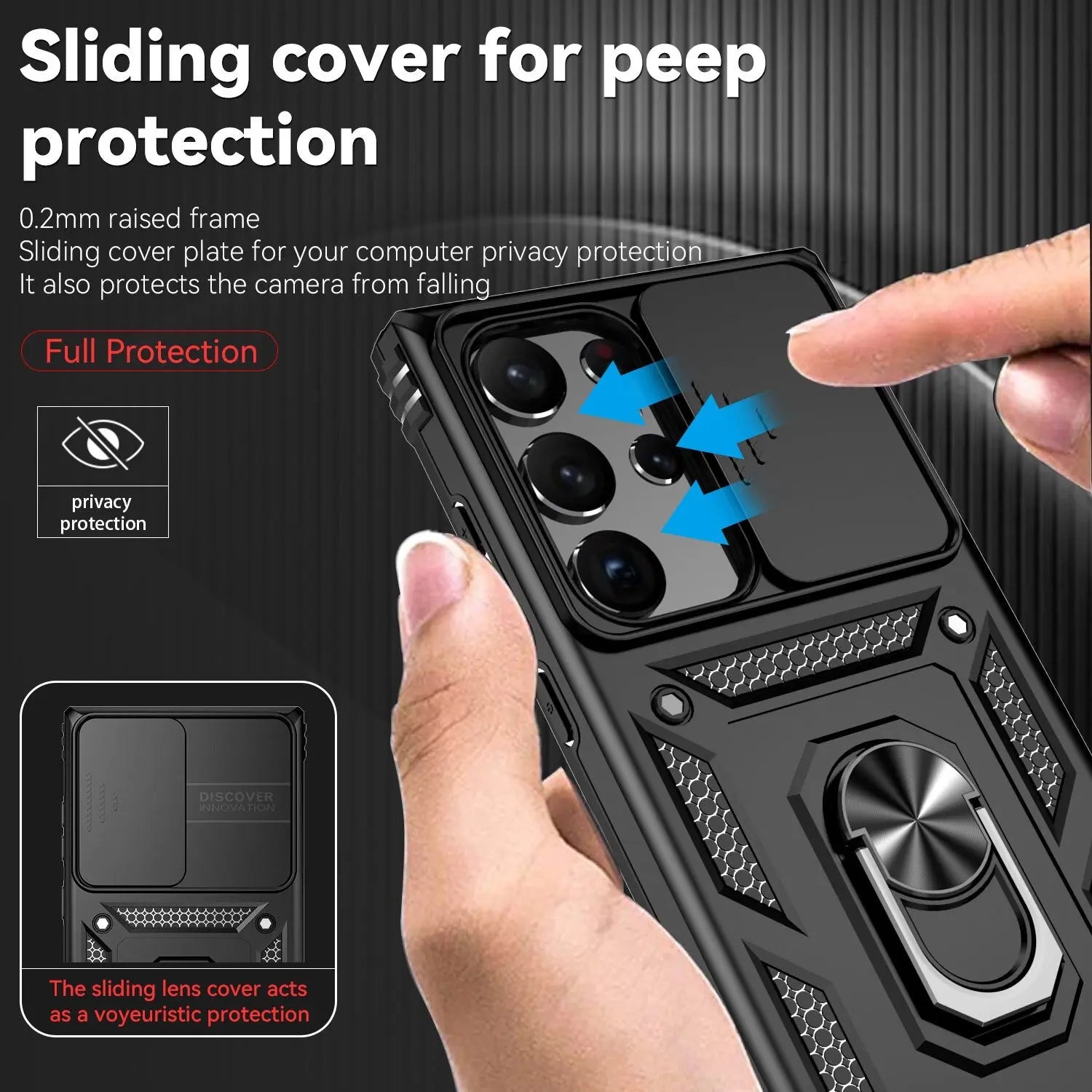 for Samsung Galaxy S23 Ultra 5G Case Slide Camera Lens Military Grade Bumpers Armor Cover for Samsung Galaxy S23+ S23 5G - Pinnacle Luxuries
