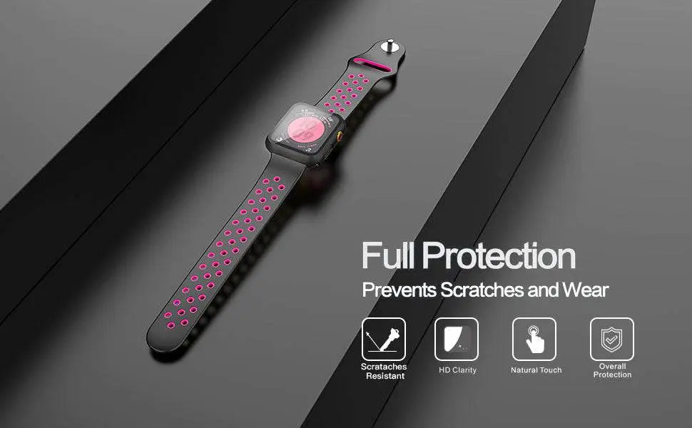 Spartan Stainless Steel Apple Watch Series 5 Case Fortified Tempered Glass Screen Protector - Pinnacle Luxuries